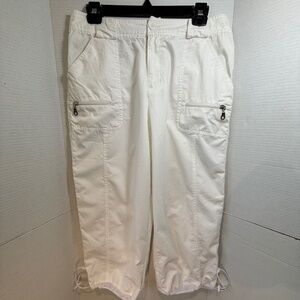Caribbean Joe & Comapany Size 12 Color  white Cropped Pants/Capris